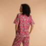 Indian Cotton Fuchsia Freesia Print Pyjama Set, thumbnail 4 of 4