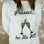 Prosecc Ho Ho Ho! Ladies Christmas Sweatshirt Jumper, thumbnail 3 of 7