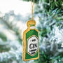 Gin Bottle Embroidered Christmas Decoration, thumbnail 2 of 4