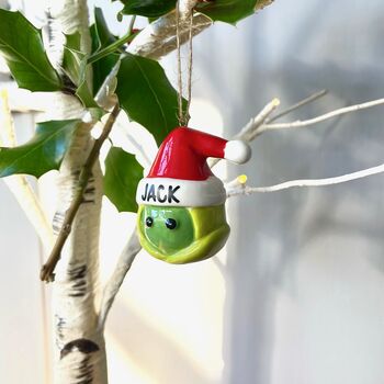 Personalised Ceramic Sprout Christmas Decoration, 4 of 4