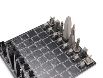 Stainless Steel Skyline Chess Set – San Fran Edition, 3 of 5