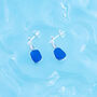 Cornish Sea Glass Stud Earrings Blue, thumbnail 4 of 5