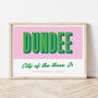 Personalised Dundee Retro Favourite City Travel Print, thumbnail 1 of 7