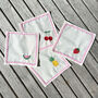 Embroidered Fruit Ric Rac Cocktail Napkins, thumbnail 3 of 3