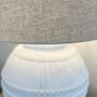 Large Chalk White Tuscan Aged Ceramic Table Lamp, thumbnail 4 of 5