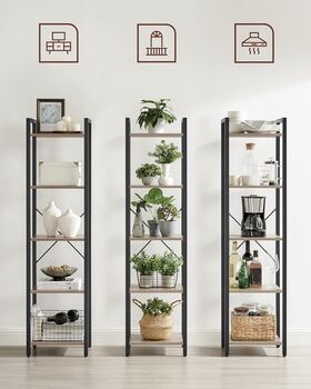 Five Tier Bookcase Standing Display Storage Rack, 10 of 12