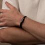 Personalised All Black Leather Bracelet, thumbnail 1 of 10