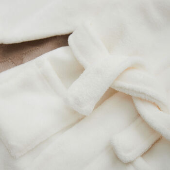 Personalised Biscuit Bear Ivory Fleece Robe, 3 of 5