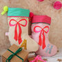 Personalised Bow Bright Christmas Stocking, thumbnail 2 of 8