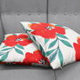 Poppy Cushion Cover With Red And Green Colours, thumbnail 4 of 7