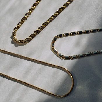 Twist Rope Chain Necklace, 18k Gold Plated, 4 of 7