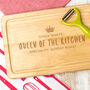 Personalised Queen Of The Kitchen Wooden Chopping Board, thumbnail 1 of 4