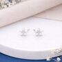 Sterling Silver Daisy Micro Stud Earrings – 4mm, thumbnail 5 of 6