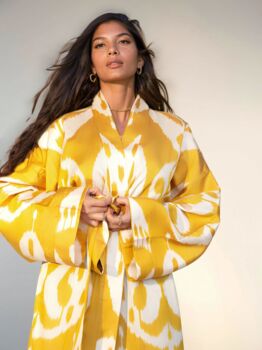 Silk Yellow Handmade Kimono, 4 of 5