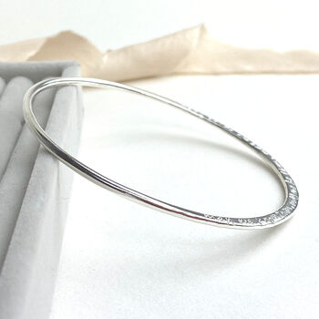 The Angel Personalised Hammered Bangle, 4 of 5