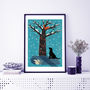 Winter Dog And Tree A3 Print, thumbnail 1 of 2