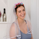 Bride To Be Floral Headband With Detachable Veil By Funky Laser