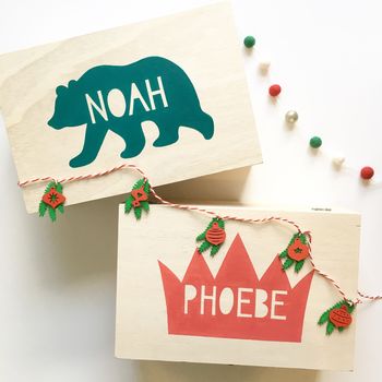 Personalised Wooden Christmas Eve Box, 3 of 7