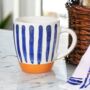 Ceramic Mug With White And Cobalt Blue Brush Stroke, thumbnail 4 of 6