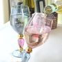 Personalised Pink And Blue Wine Glass, thumbnail 1 of 3