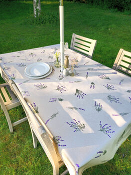 Lavender Fields Outdoor Tablecloth With Parasol Hole, 3 of 4