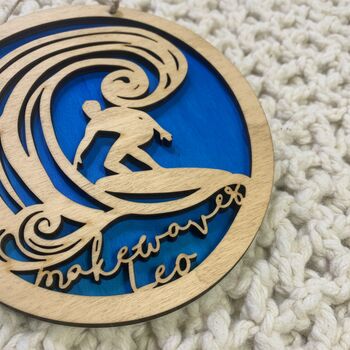 Personalised Wooden Surfboard Wall Art, 2 of 6