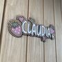 Personalised Strawberry Themed Wooden Name Sign, thumbnail 3 of 3