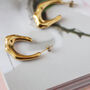 Organic Gold Hoop Earrings, thumbnail 2 of 6