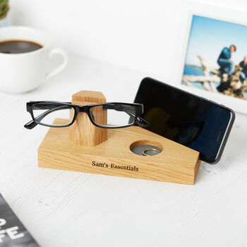 Solid Oak Personalised Glasses Stand, 4 of 12