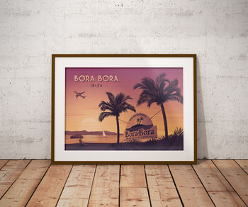 Bora Bora Nightclub Ibiza Travel Poster Art Print, 6 of 8