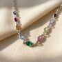 Colourful Multi Gemstone Sterling Silver Chain Necklace, thumbnail 1 of 5