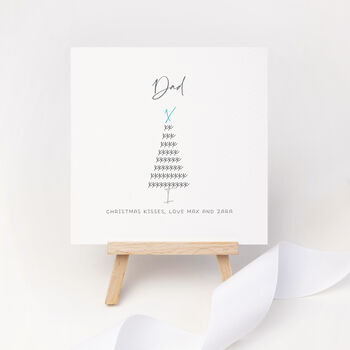 Personalised Christmas Kisses Card For Daddy/Dad, 2 of 3
