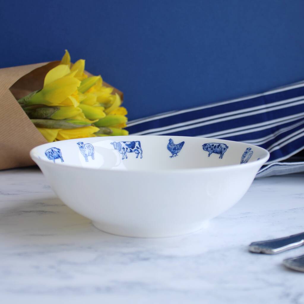 'farm Animals' Cereal Bowls By Lucy Green Designs