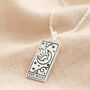 Tarot Card Pendant Necklace In Silver Plating, thumbnail 6 of 12