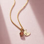 Birthstone And Initial Moon Charm Necklace, thumbnail 3 of 9