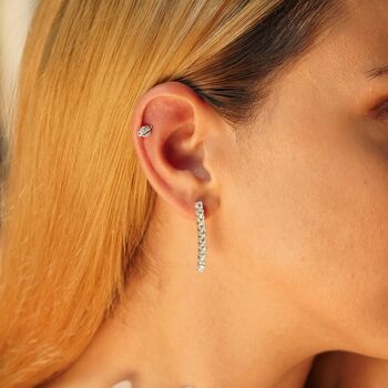 Sterling Silver Long Tennis Earrings, 3 of 6
