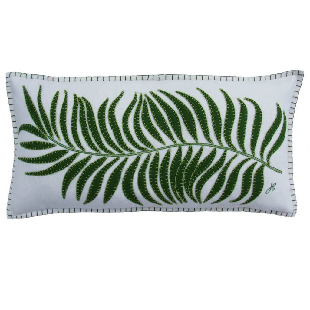 Tropical Embroidered Palm Long Cushion, 1 of 2