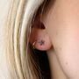 Tiny Oxidised Sterling Silver Starfish Stud Earrings, thumbnail 1 of 6