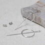 Sterling Silver Ring And Bar Stud Earrings, thumbnail 7 of 9