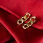 Steel Punk Cuban Link Chain Tassel Dangle Drop Stud Earrings, thumbnail 5 of 7