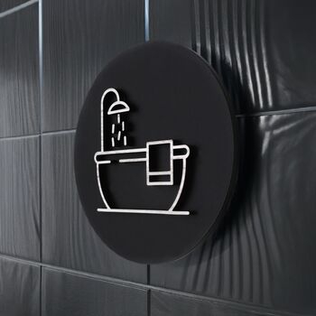 Bathroom Door Sign With Raised Bath Design, 4 of 7