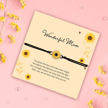 Wonderful Mum Sunflower Bracelet, 2 of 5