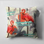 Double Sided Cushion Cover With Red Flamingo And Sun, thumbnail 5 of 7