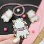 Cute Spooky Ghost Wooden Pin Badge, thumbnail 1 of 4
