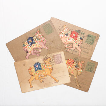 Hand Painted Vintage Indian Postcard Mix Set Of Five, 5 of 6