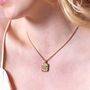 Crystal Square Zodiac Pendant Necklace In Gold Plating, thumbnail 2 of 12