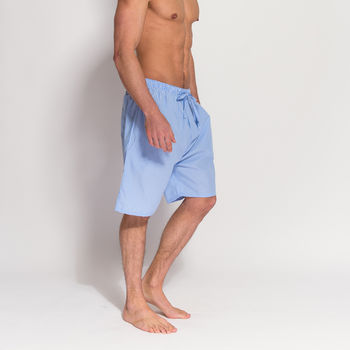 Men's Blue And White Striped Pyjama Shorts, 3 of 3