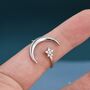 Sterling Silver Opal Moon And Star Large Ring, thumbnail 7 of 11