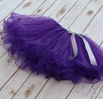 Girls Purple Party Tutu Skirt, 3 of 4