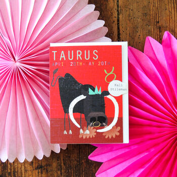 Mini Taurus Zodiac Card, 5 of 5